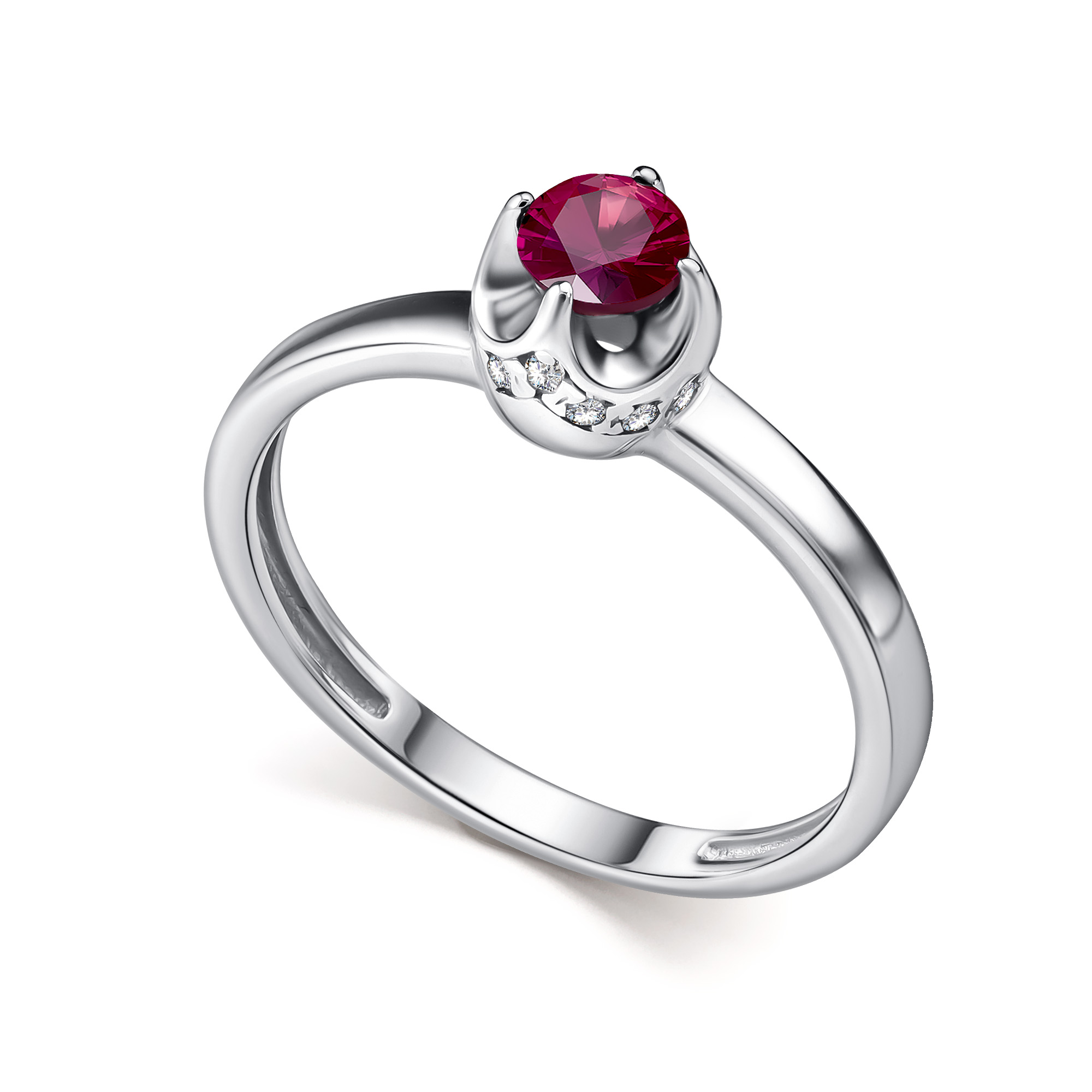 Кольцо из серебра с камнем Фианит, Рубин фото, цены