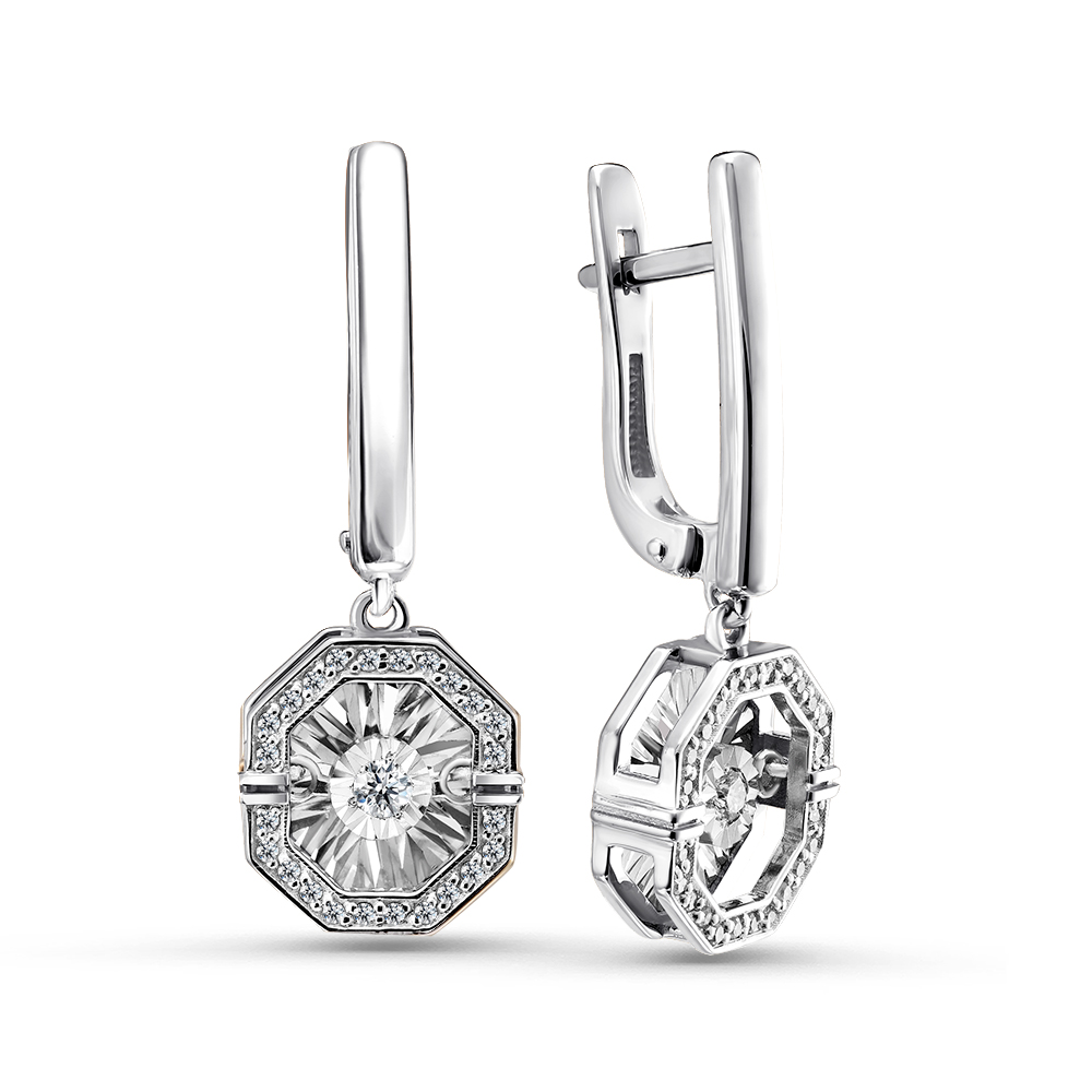 Серьги из золота с камнем Бриллиант,  фото, цены