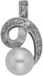 Подвеска из серебра с камнем Перламутр, Куб цирконий фото, цены
