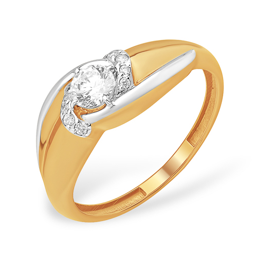 Кольцо из золота с камнем Фианит фото, цены