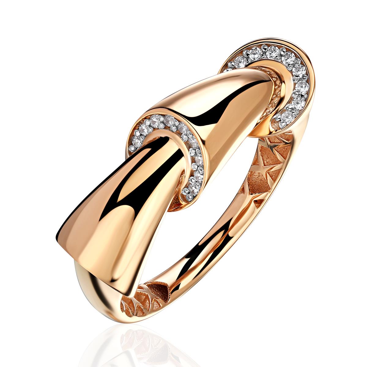 Кольцо из золота с камнем Фианит фото, цены