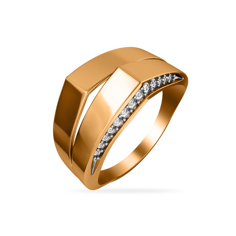 Кольцо из золота с камнем Фианит фото, цены