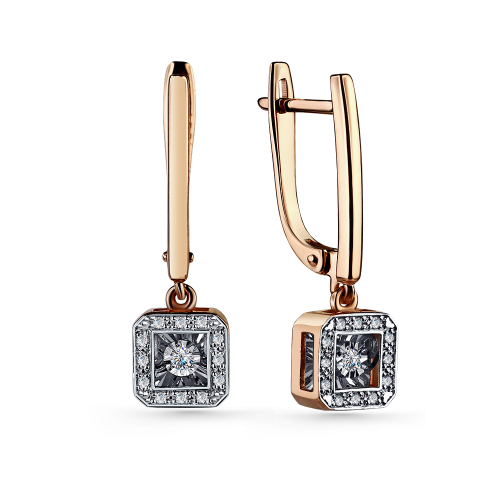 Серьги из золота с камнем Бриллиант,  фото, цены