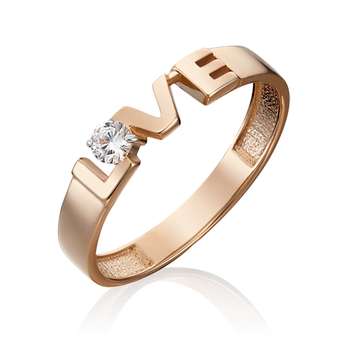 Кольцо из золота с камнем Фианит фото, цены