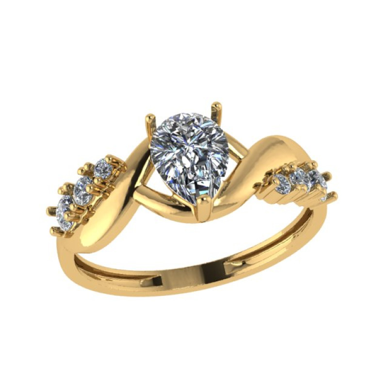 Кольцо из золота с камнем Фианит фото, цены