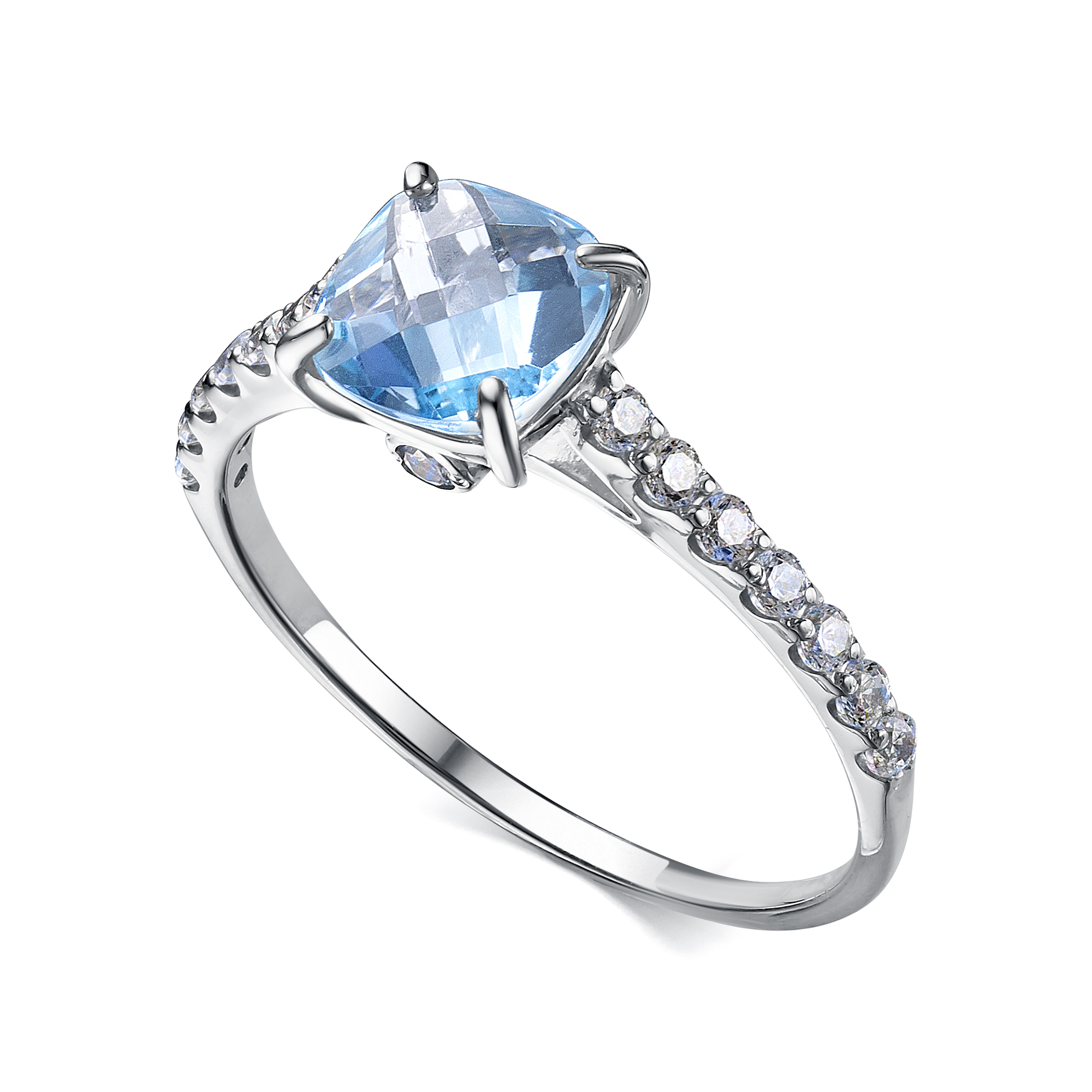 Кольцо из серебра с камнем Топаз, Фианит фото, цены