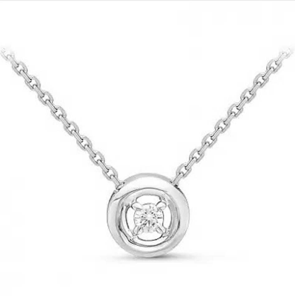 Колье из белого золота с камнем Бриллиант фото, цены