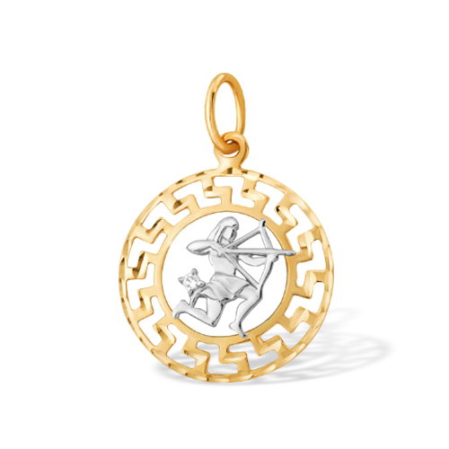 Знак из золота с камнем Фианит фото, цены