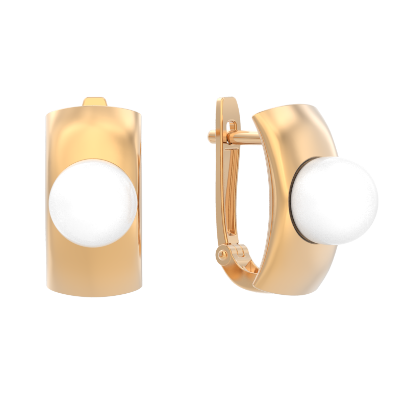 Серьги из золота с камнем Жемчуг фото, цены