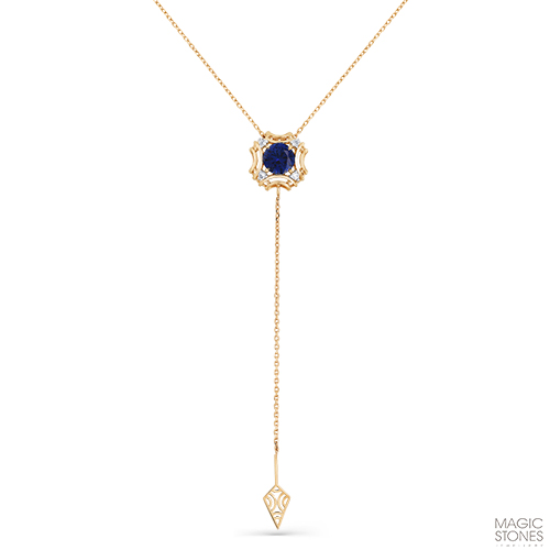 Колье из золота с камнем Фианит, Сапфир г/т фото, цены