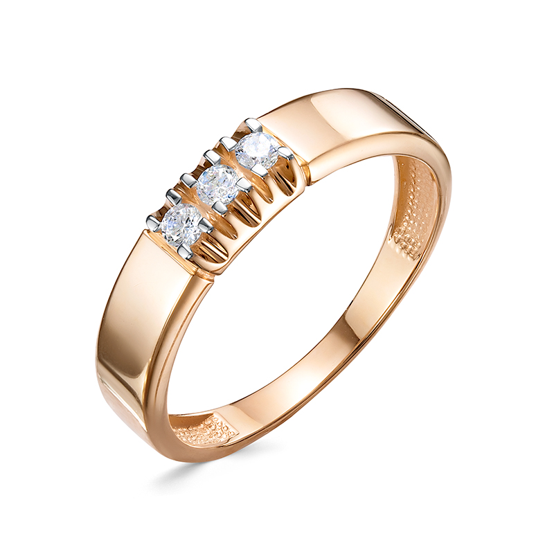 Кольцо из золота с камнем Фианит фото, цены