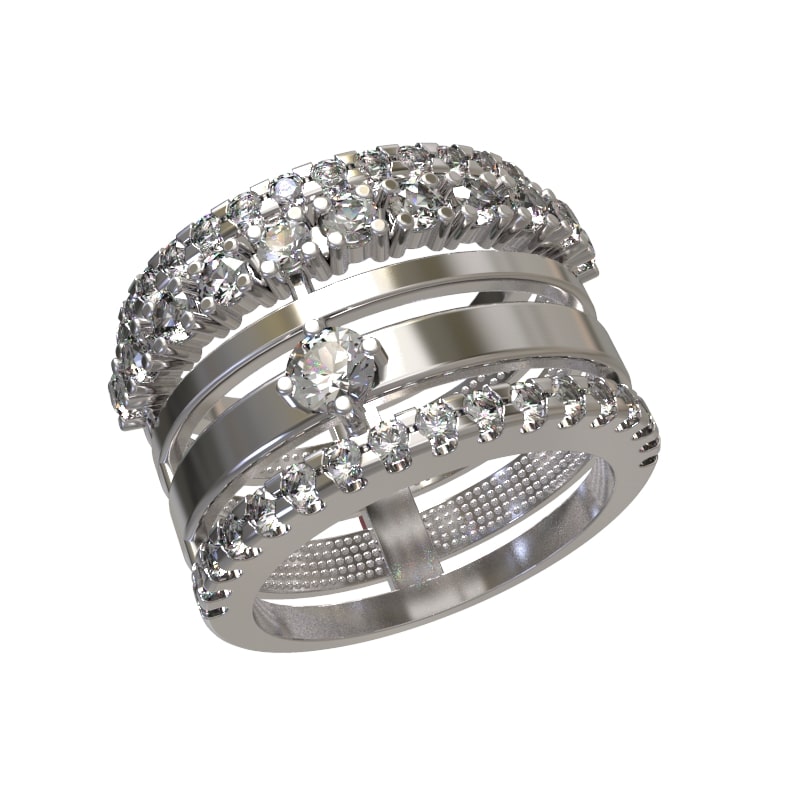 Кольцо из серебра с камнем Фианит фото, цены