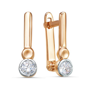 Серьги из золота с камнем Фианит фото, цены