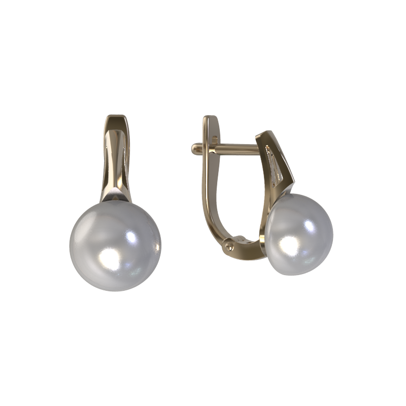 Серьги из золота с камнем Жемчуг фото, цены
