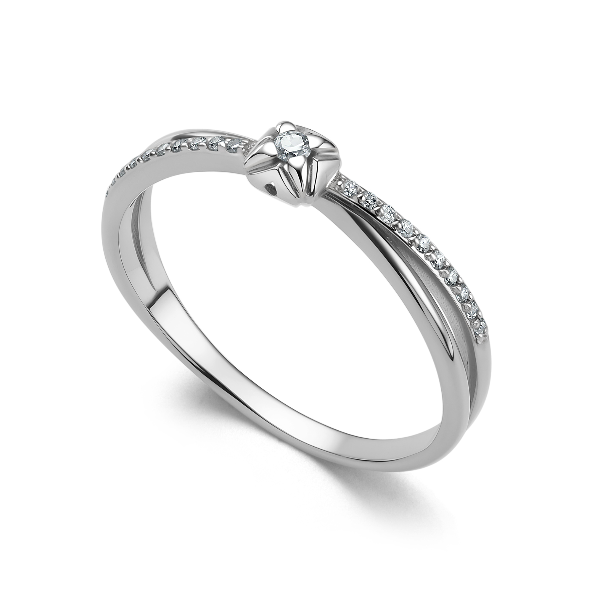 Кольцо из золота с камнем Бриллиант фото, цены