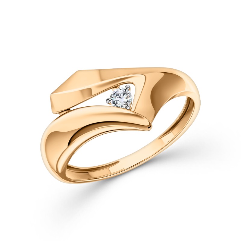 Кольцо из золота с камнем Фианит фото, цены