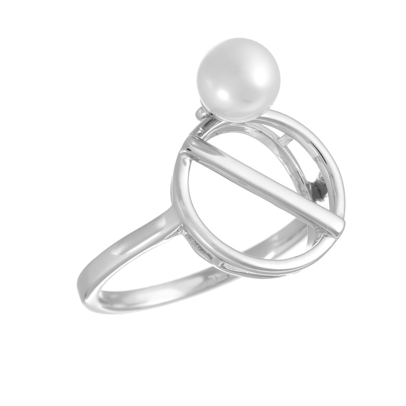 Кольцо из серебра с камнем Жемчуг фото, цены