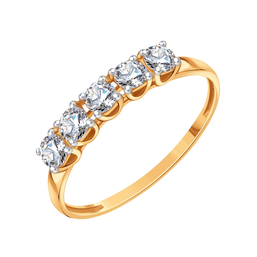 Кольцо из золота с камнем Фианит фото, цены