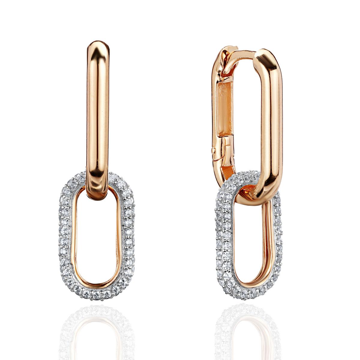 Серьги из золота с камнем Фианит фото, цены