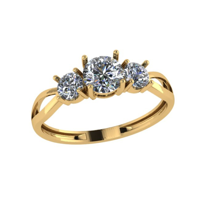 Кольцо из золота с камнем Фианит фото, цены