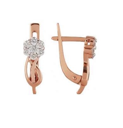 Серьги из золота с камнем Бриллиант фото, цены