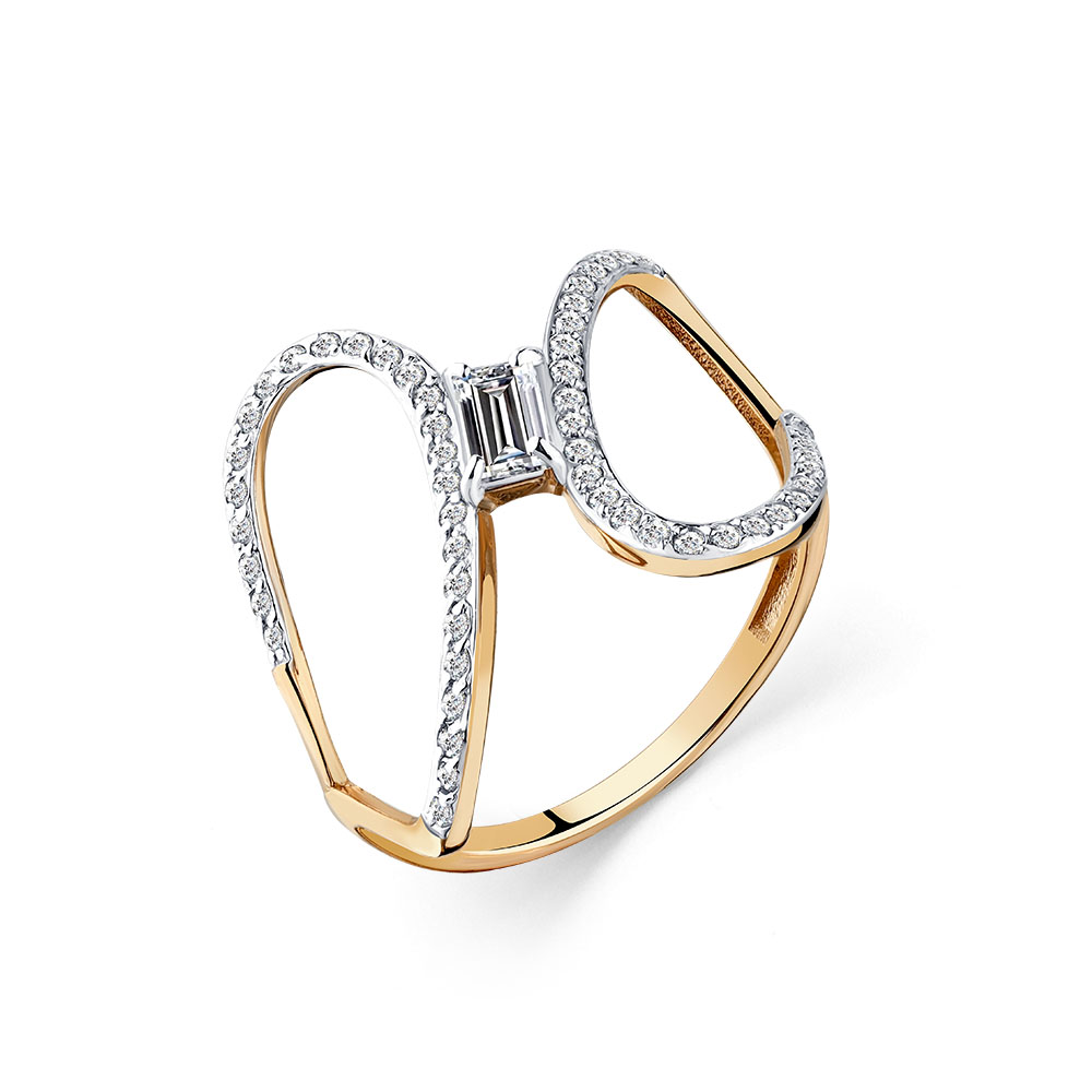 Кольцо из золота с камнем Фианит фото, цены