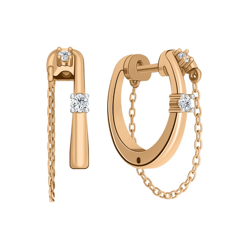 Серьги из золота с камнем Фианит фото, цены