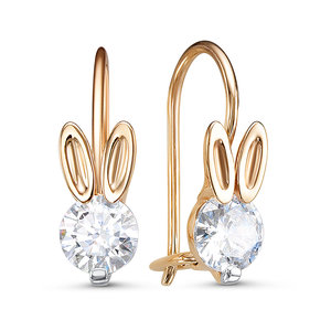 Серьги из золота с камнем Фианит фото, цены