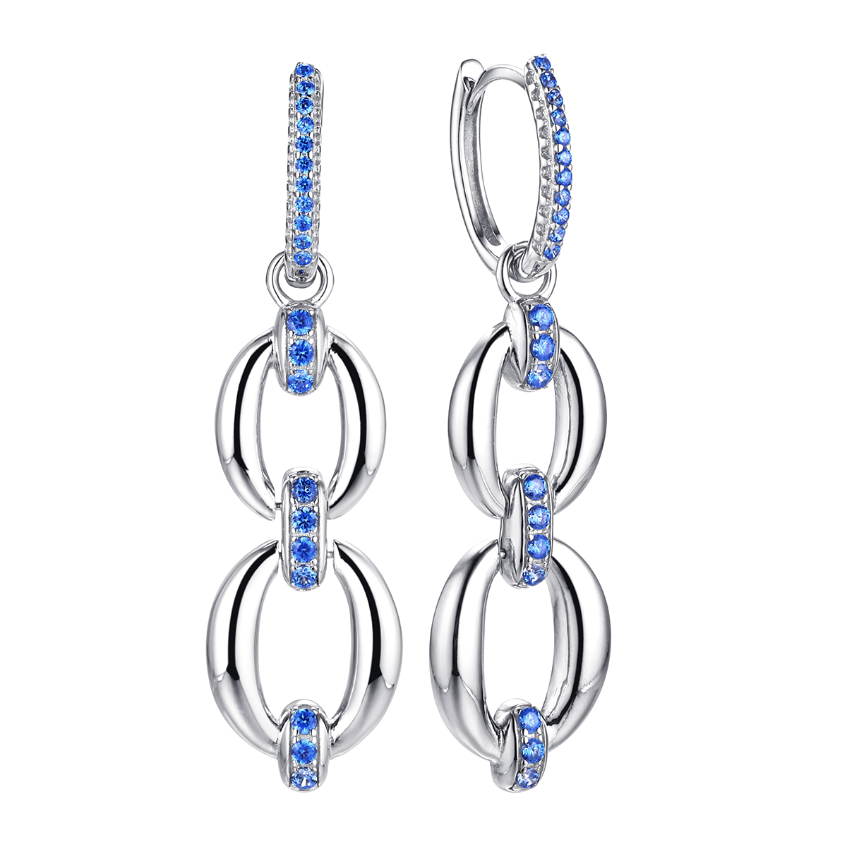 Серьги из серебра с камнем Фианит фото, цены