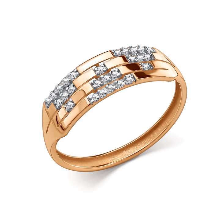 Кольцо из золота с камнем Фианит фото, цены