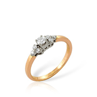 Кольцо из золота с камнем Бриллиант фото, цены