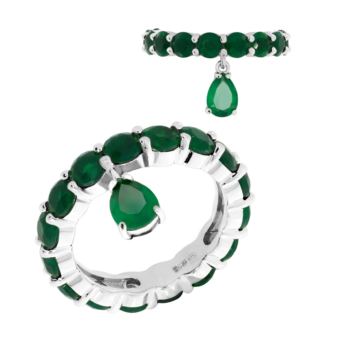 Кольцо из серебра с камнем Агат фото, цены