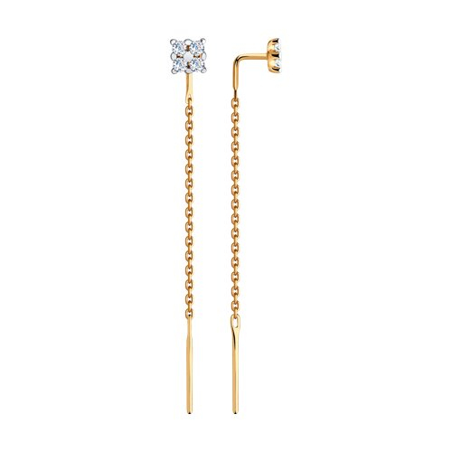 Продевки из золота с камнем Фианит фото, цены