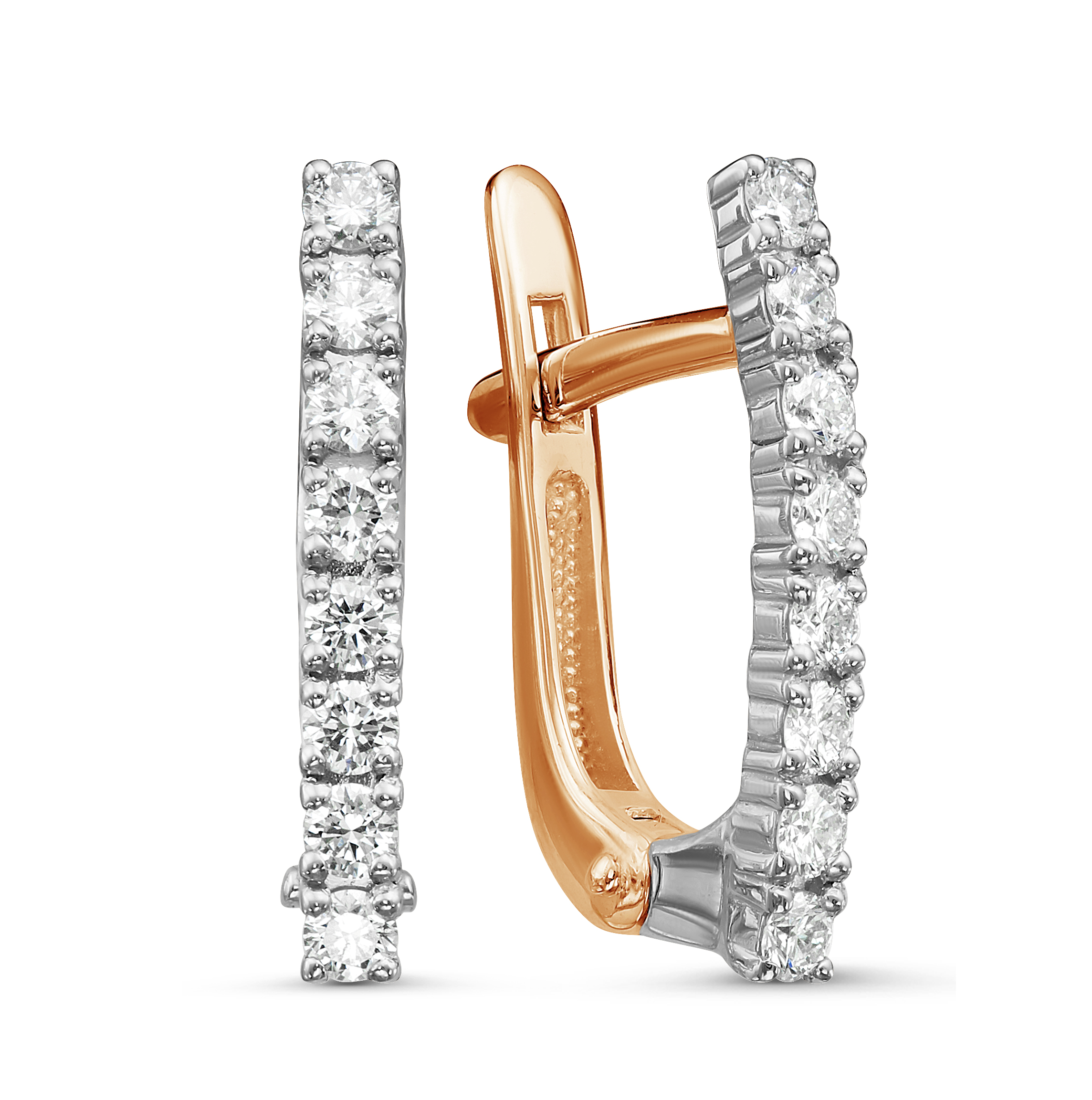 Серьги из золота с камнем Бриллиант фото, цены