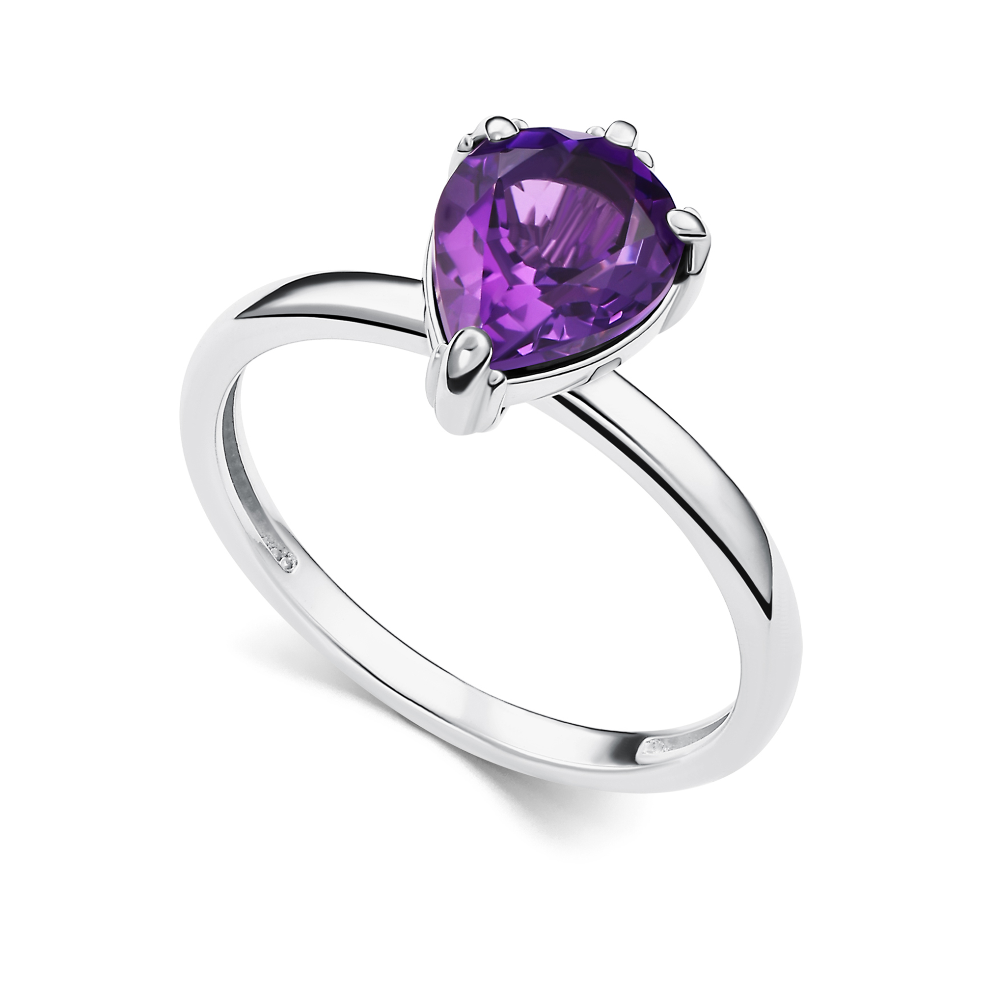 Кольцо из серебра с камнем аметист фото, цены