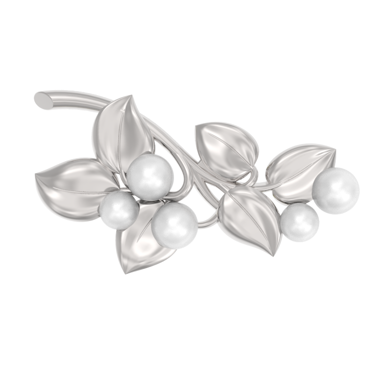 Брошь из серебра с камнем Жемчуг фото, цены