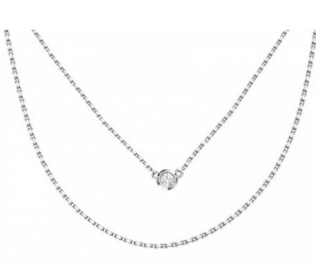 Колье из серебра с камнем Фианит фото, цены