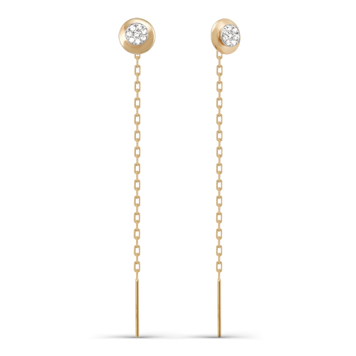 Продевки из золота с камнем Фианит фото, цены