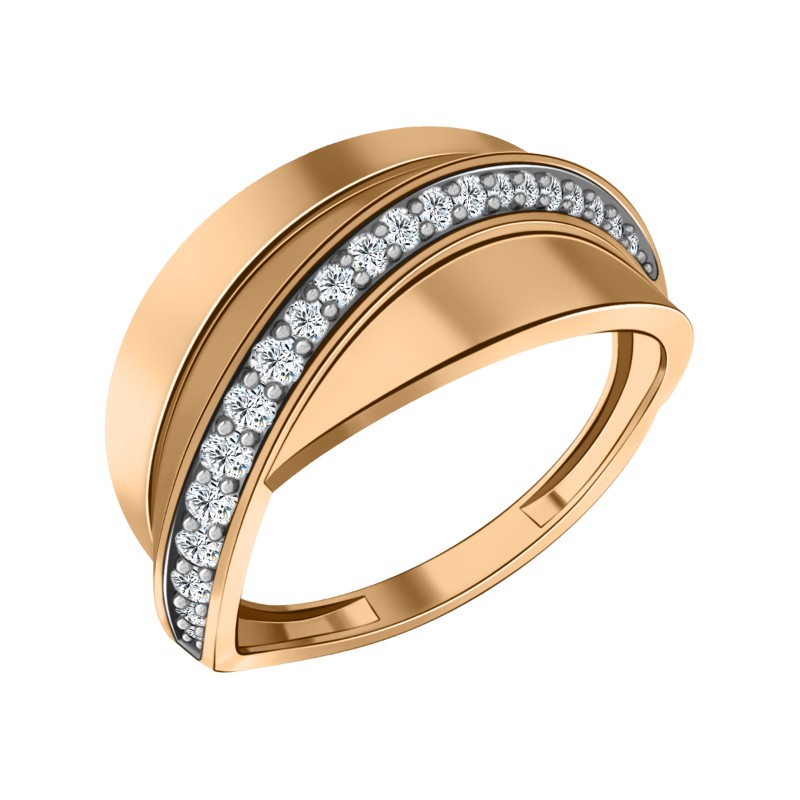 Кольцо из золота с камнем Фианит фото, цены