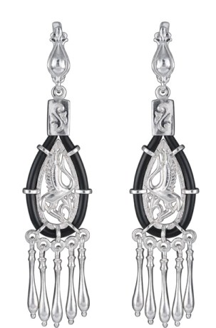 Серьги из серебра с камнем вставками каучука фото, цены