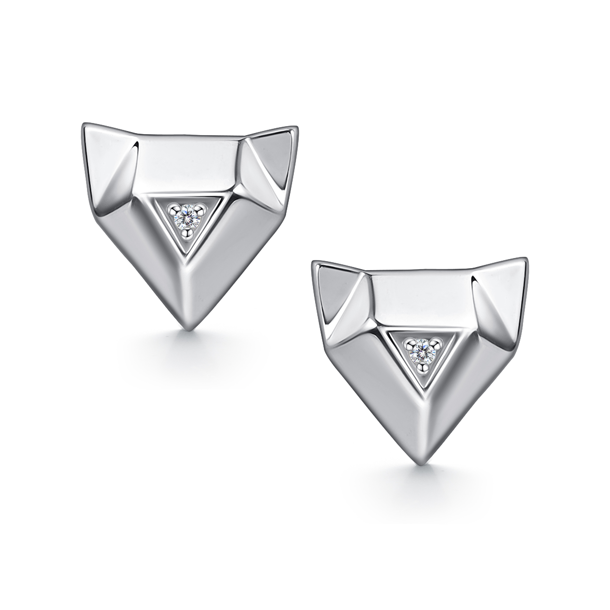 Пуссеты из серебра с камнем Бриллиант фото, цены