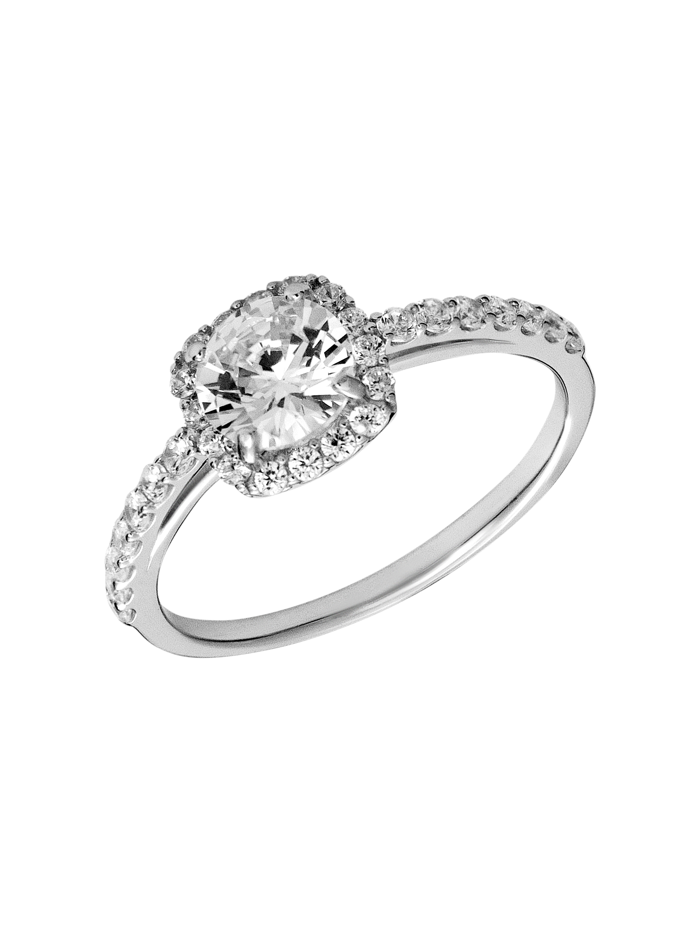 Кольцо из серебра с камнем Фианит фото, цены