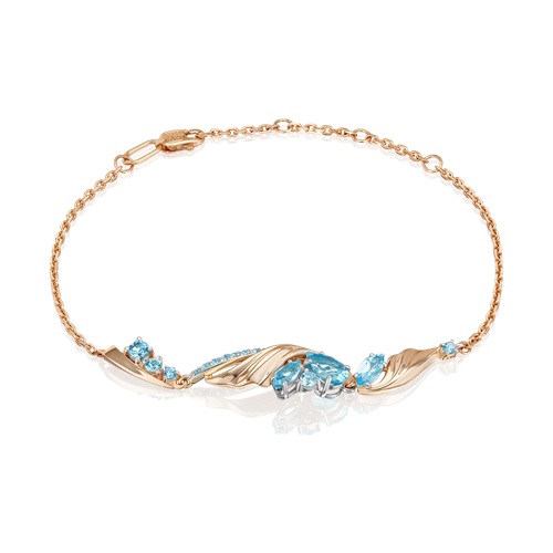 Браслет из золота с камнем Топаз фото, цены