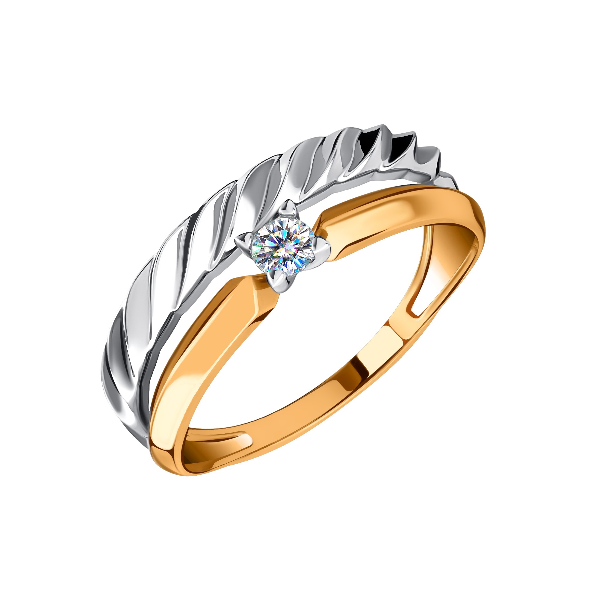 Кольцо из золота с камнем Фианит фото, цены