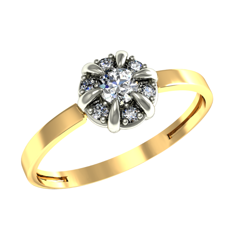 Кольцо из золота с камнем Фианит фото, цены