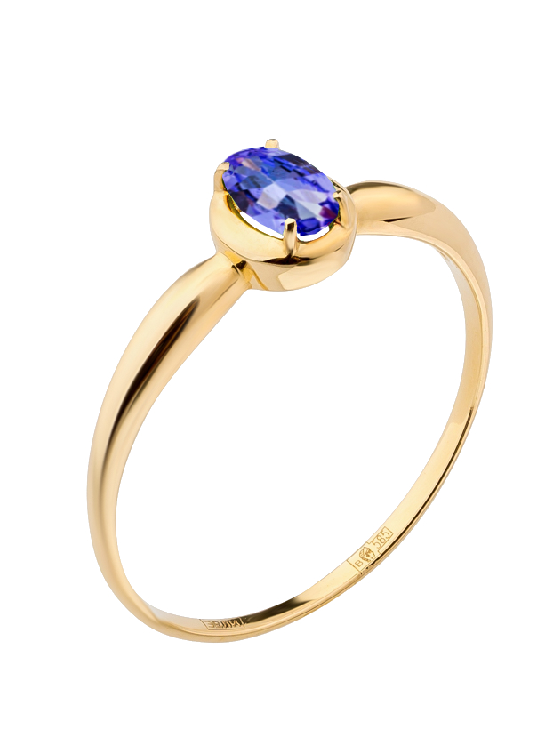Кольцо из золота с камнем Танзанит фото, цены