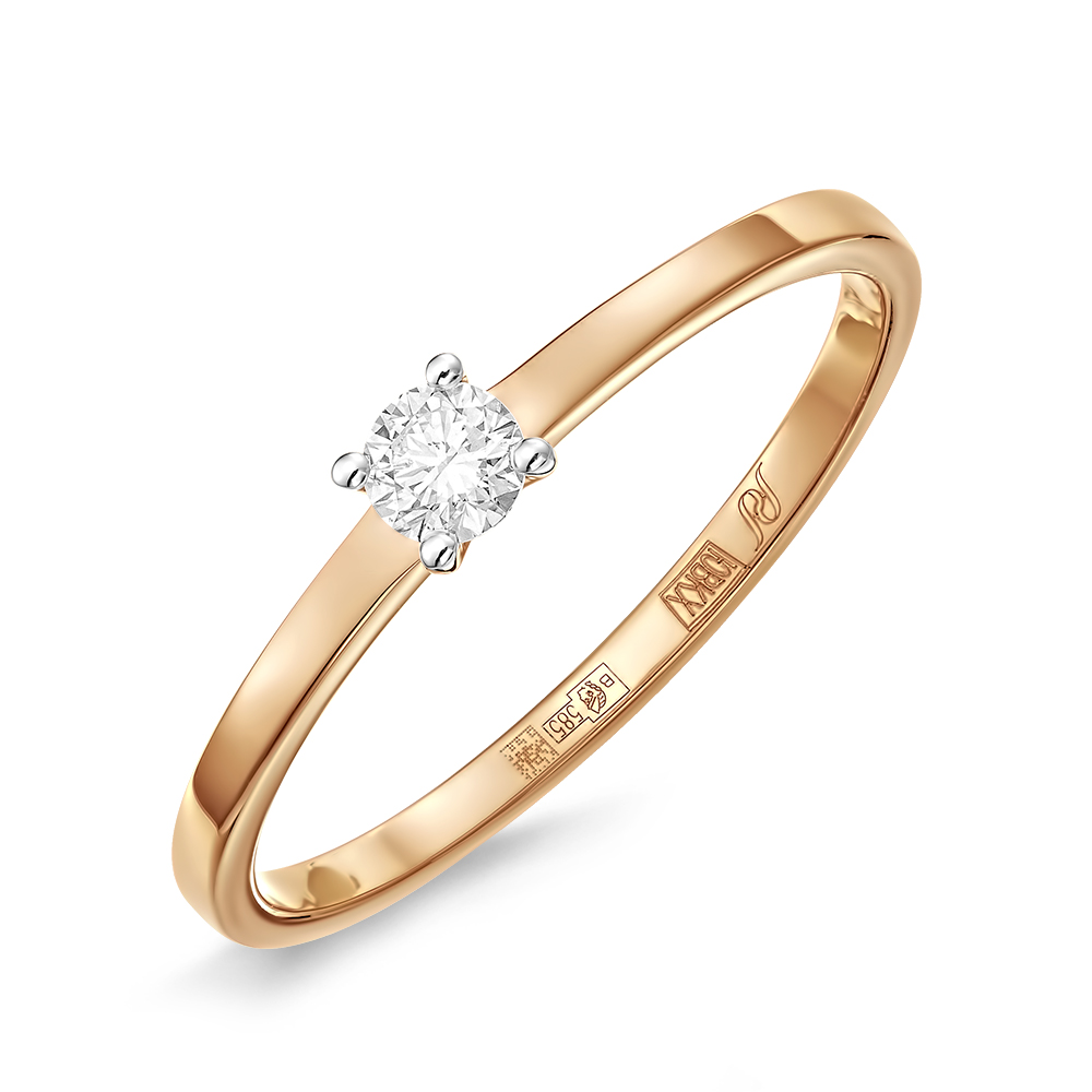 Кольцо из золота с камнем Бриллиант фото, цены