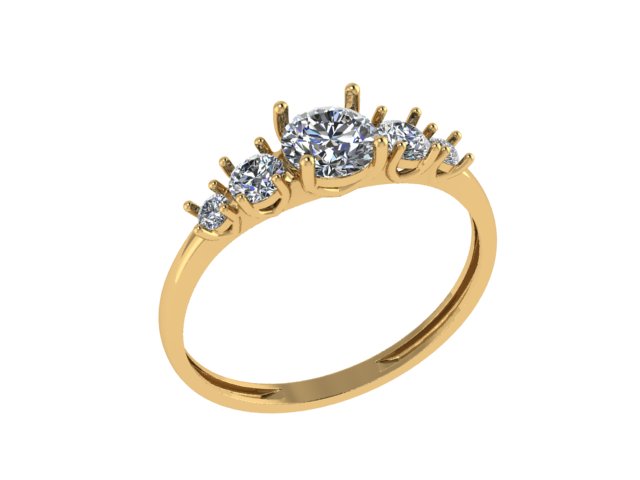 Кольцо из золота с камнем Фианит фото, цены