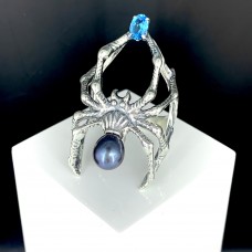 Кольцо из серебра с камнем Топаз, Жемчуг фото, цены