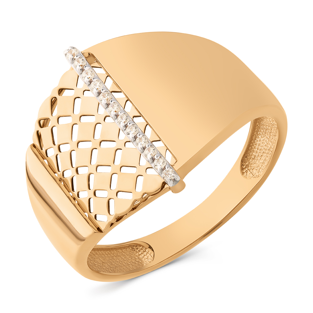 Кольцо из золота с камнем Фианит фото, цены